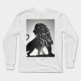 Lion Shadow Silhouette Anime Style Collection No. 194 Long Sleeve T-Shirt